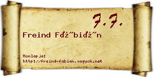 Freind Fábián névjegykártya